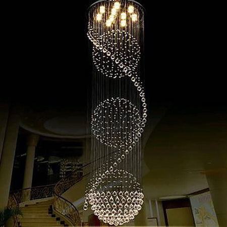 Chandelier Spiral LED Living Room Vitrine Crystal Lighting Lamps Chandeliers