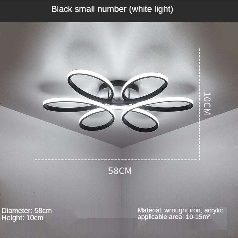 Ceiling Light Flower Creative Ring Lighting Ultra-Thin Iron Acrylic Nordic LED Ceiling Lights