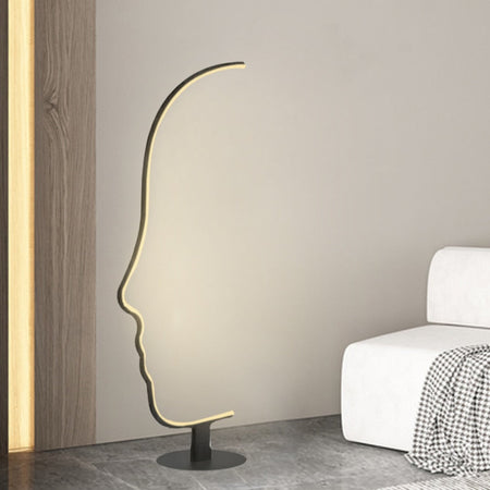 Floor Lamp Human Face Black Body LED Floor Lamp Home Decor Stehlampe