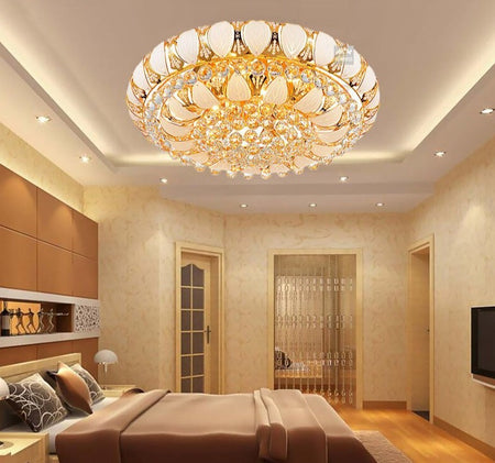 Chandelier Crystal Chrome Finish LED Ceiling Lamp Livingroom Bedroom Modern Lustre Chandeliers