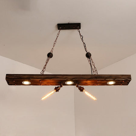 Pendant Light Loft Retro Solid Wood E27 Edison Bulb Wood Pendant Lights