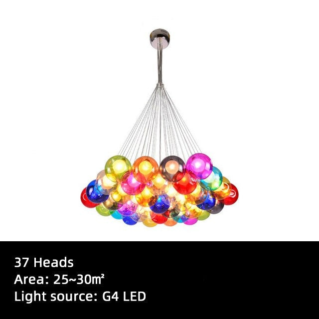 Children's Room Lighting Creative Glass Light Colorful Pendant Lamps Kids Room Hanging Lights