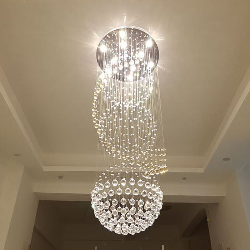 Chandelier Spiral LED Living Room Vitrine Crystal Lighting Lamps Chandeliers