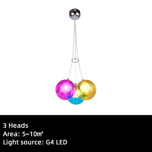 Children's Room Lighting Creative Glass Light Colorful Pendant Lamps Kids Room Hanging Lights