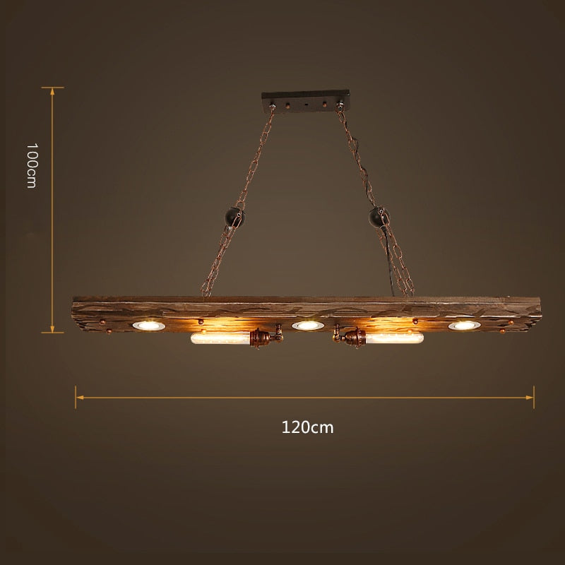 Pendant Light Loft Retro Solid Wood E27 Edison Bulb Wood Pendant Lights