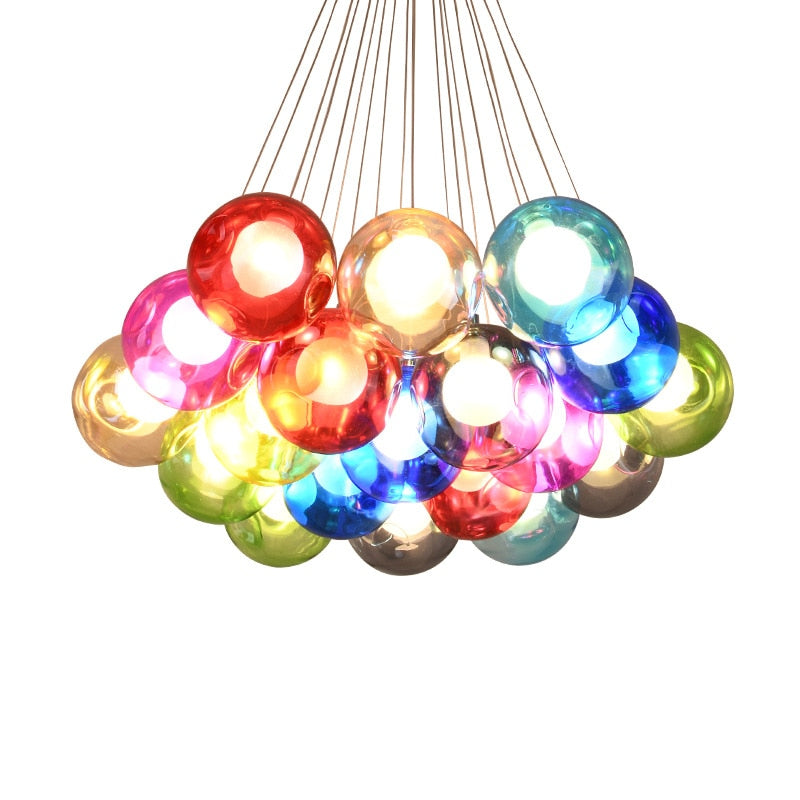 Children's Room Lighting Creative Glass Light Colorful Pendant Lamps Kids Room Hanging Lights