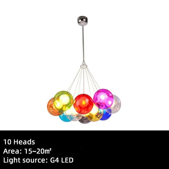 Children's Room Lighting Creative Glass Light Colorful Pendant Lamps Kids Room Hanging Lights