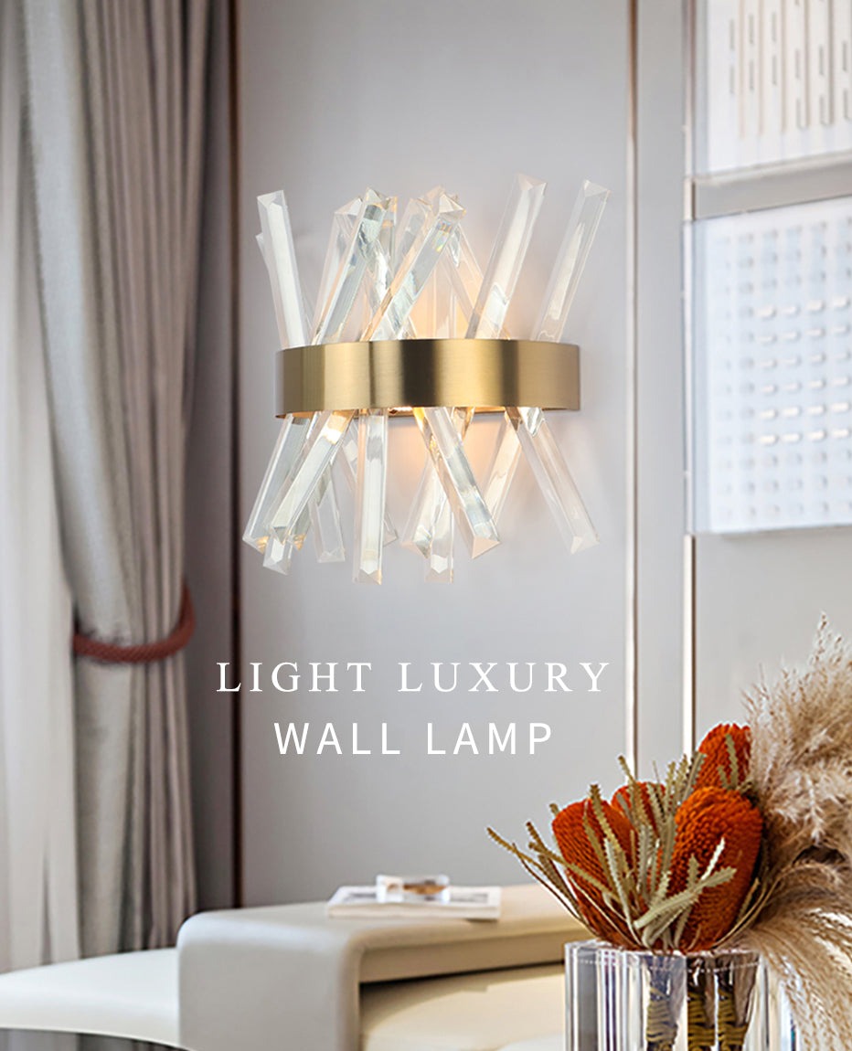 Wall Lamps Modern Gold LED Crystal Wall Sconce Lights