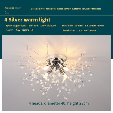 Chandelier Dandelion Crystal Ceiling Light Creative Starburst Ceiling Lamps Chandeliers 