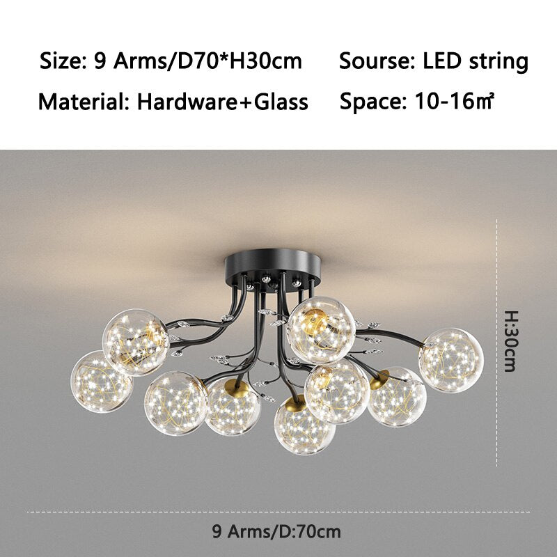 Chandelier Nordic Glass Ball G9 Led Ceiling Lights Crystal Ceiling Lamps Chandeliers