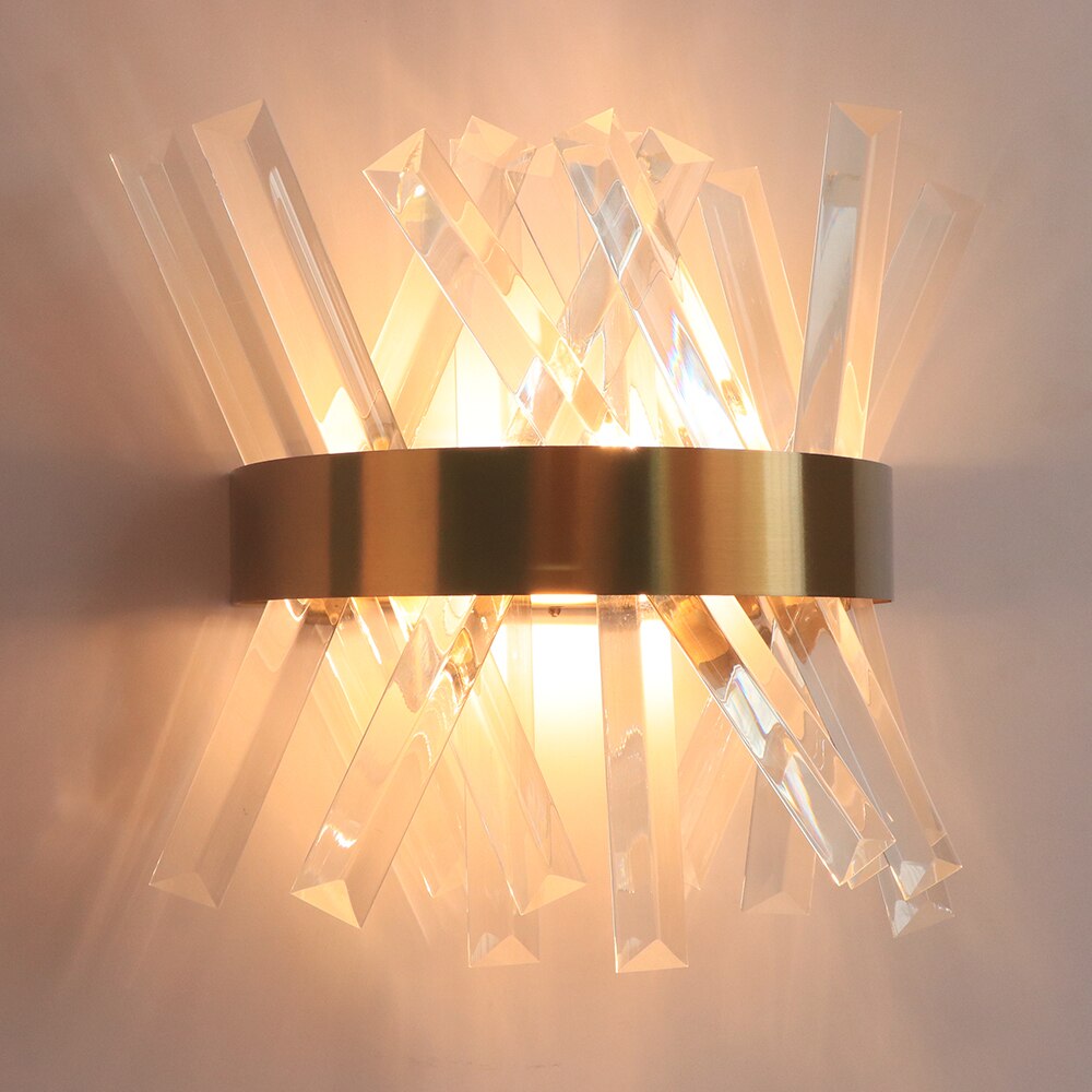 Wall Lamps Modern Gold LED Crystal Wall Sconce Lights