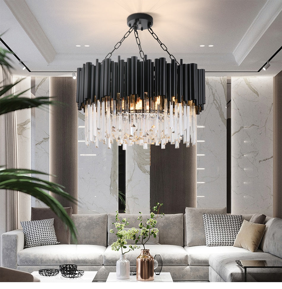 Pendant Light Luxury Round Crystal Light Led Cristal Light Fixtures Leuchter