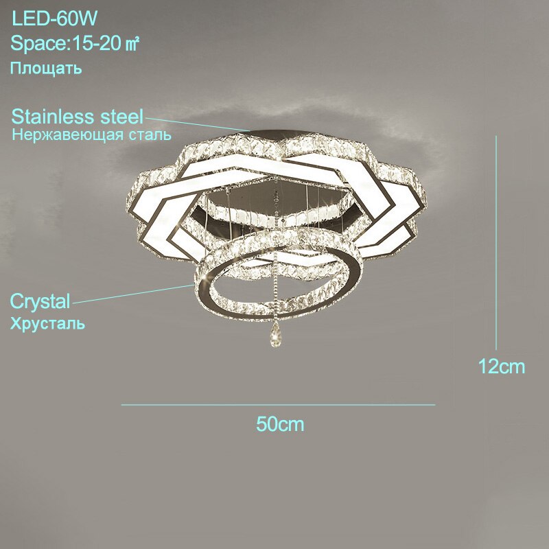 Ceiling Light Modern Сhrome Crystal LED Lustres Ceiling Lights