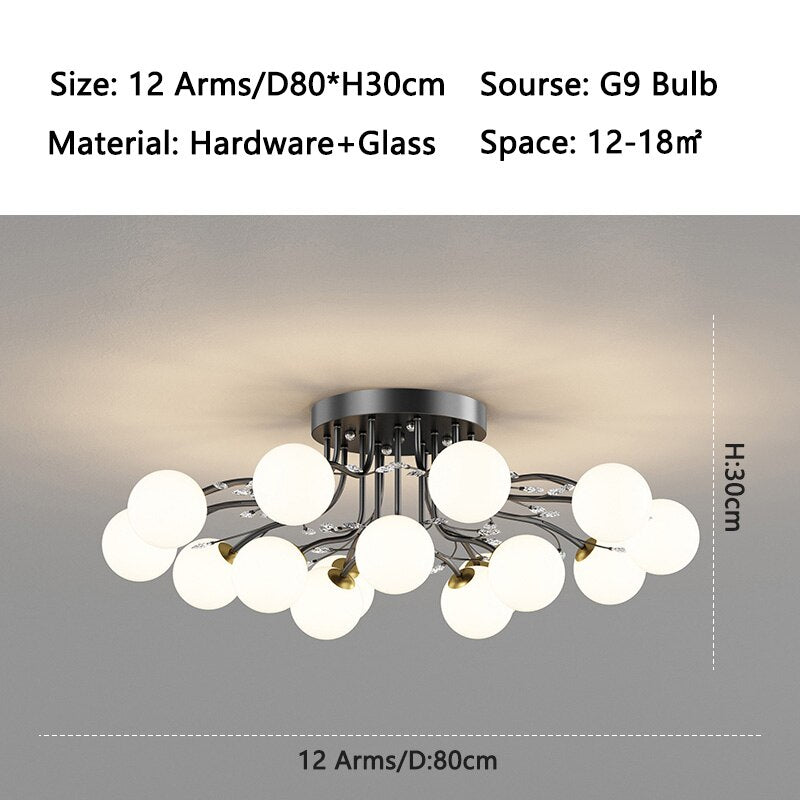 Chandelier Nordic Glass Ball G9 Led Ceiling Lights Crystal Ceiling Lamps Chandeliers