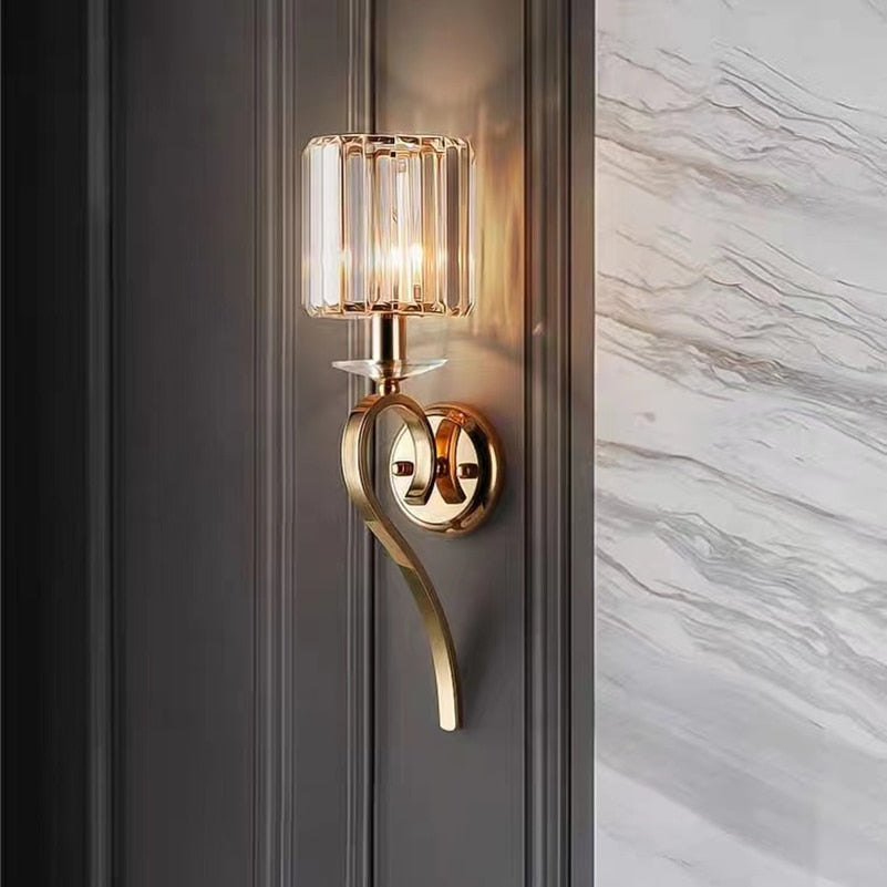 Wall Lamp Luxury Copper Indoor Wall Light Nordic Glas Sconce Aisle Lamp