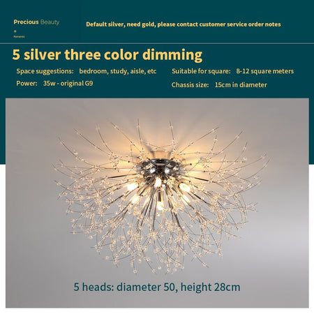 Chandelier Dandelion Crystal Ceiling Light Creative Starburst Ceiling Lamps Chandeliers 