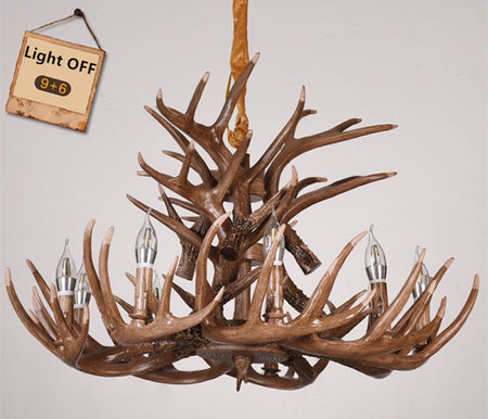 Chandelier American Country Antler Pendant Lights Candle Antler Lighting Antler LOFT Resin Deer Horn Chandeliers