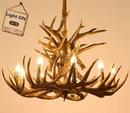 Chandelier American Country Antler Pendant Lights Candle Antler Lighting Antler LOFT Resin Deer Horn Chandeliers