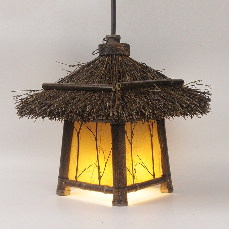 Bamboo Pendant Light Loft Ceiling Hanging Wood Pendant Lights