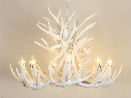 Chandelier American Country Antler Pendant Lights Candle Antler Lighting Antler LOFT Resin Deer Horn Chandeliers