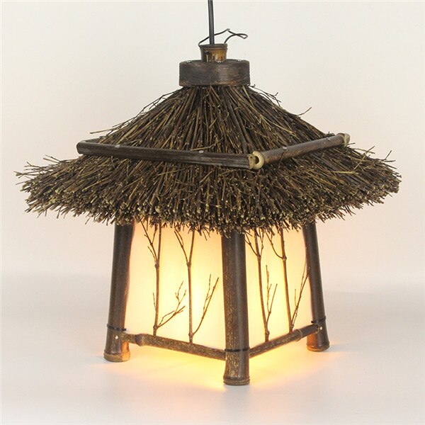 Bamboo Pendant Light Loft Ceiling Hanging Wood Pendant Lights