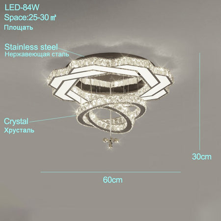 Ceiling Light Modern Сhrome Crystal LED Lustres Ceiling Lights