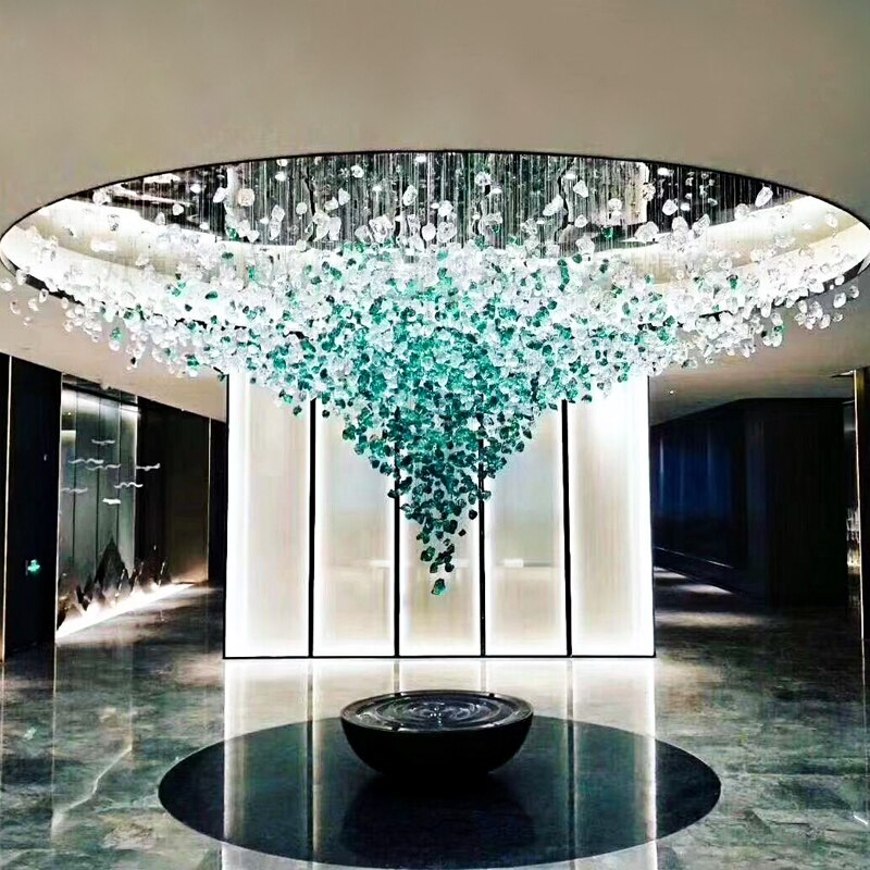 Chandelier Living Room Lobby Creative Crystal Lights Stone Fixture Color Cristal Lustre Chandeliers