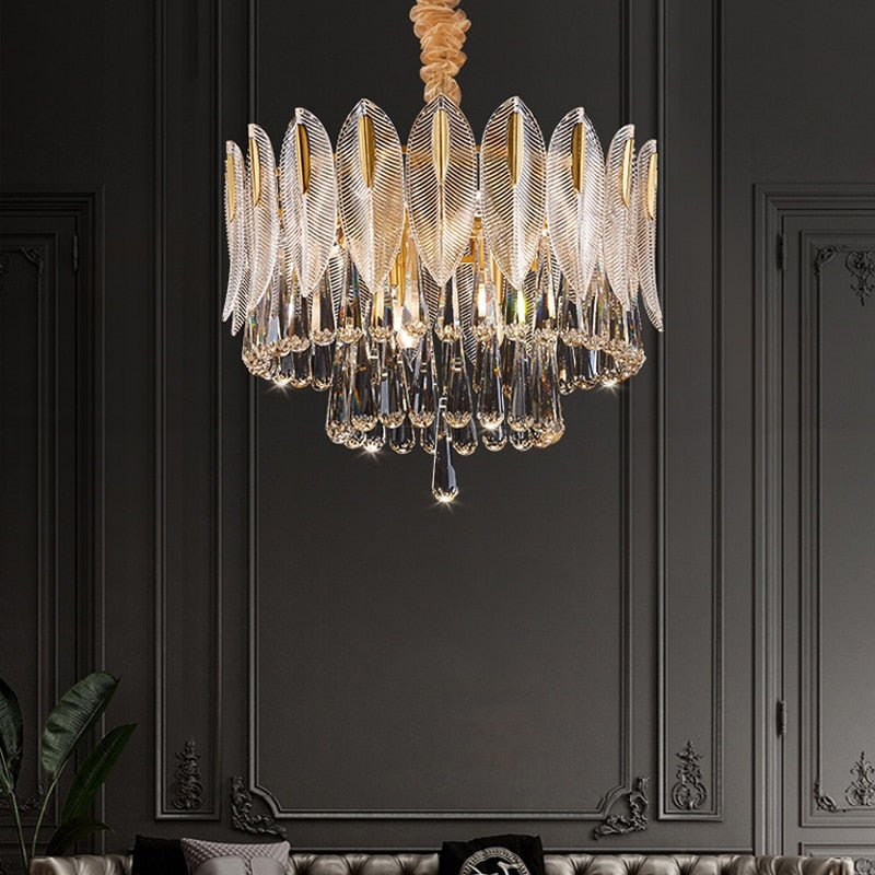 Chandelier Postmodern Crystal Light Living Dining Bedroom Round Chandeliers