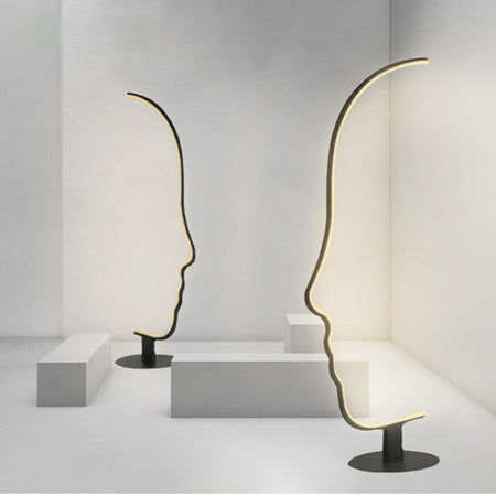 Floor Lamp Human Face Black Body LED Floor Lamp Home Decor Stehlampe