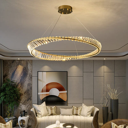 Chandelier Crystal Modern Led Remote Control Pendant Hanging Light Chandeliers