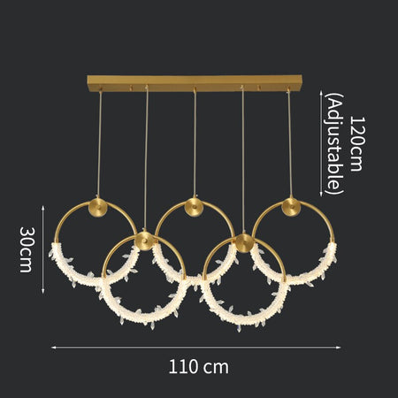 Chandelier Dinning Room Crystal Gold Circle Living Light Fixture Lamps Chandeliers