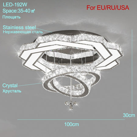 Ceiling Light Modern Сhrome Crystal LED Lustres Ceiling Lights