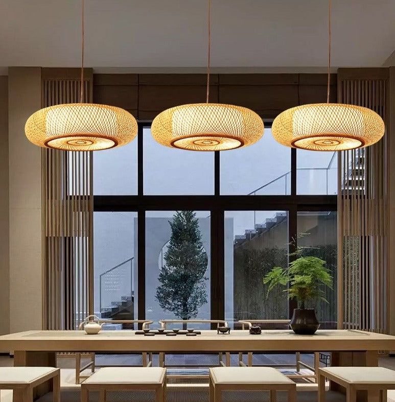 Pendant Light Bamboo Hanging Cover Wood Pendant Lights