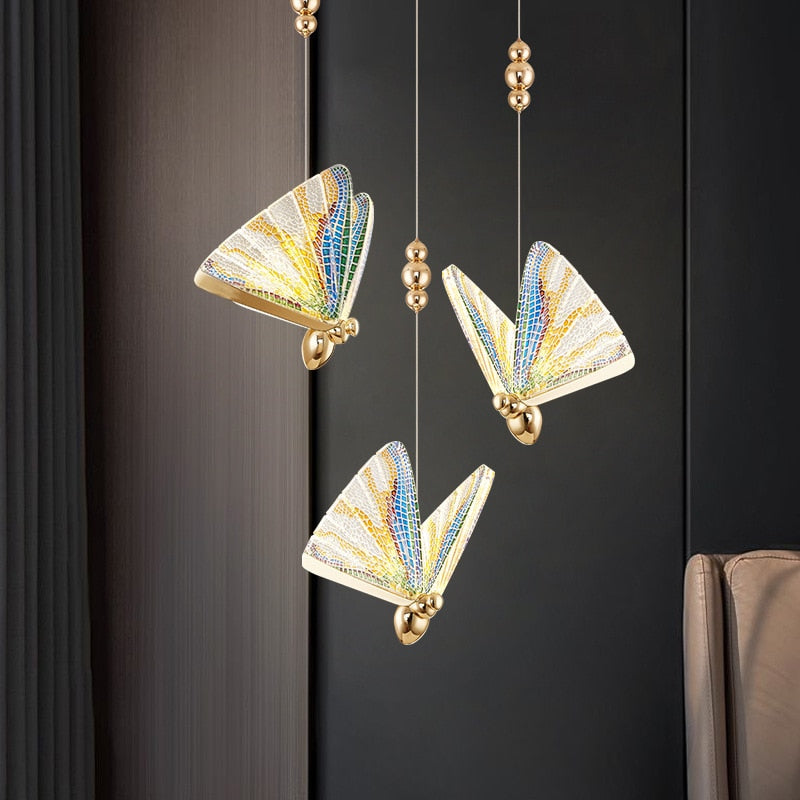 Pendant Light Modern LED Glass Butterfly Hanging  Indoor Pendant Lights