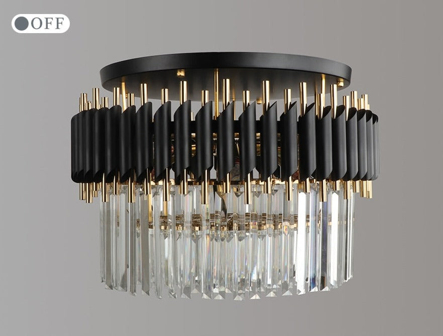 Ceiling Light Luxury Black Modern Home Crystal Ceiling Lights Fixture Leuchter