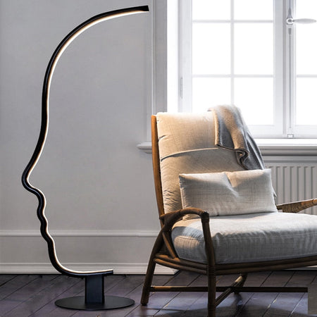 Floor Lamp Human Face Black Body LED Floor Lamp Home Decor Stehlampe