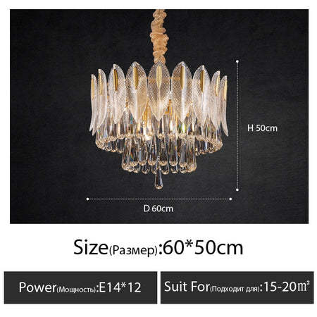 Chandelier Postmodern Crystal Light Living Dining Bedroom Round Chandeliers