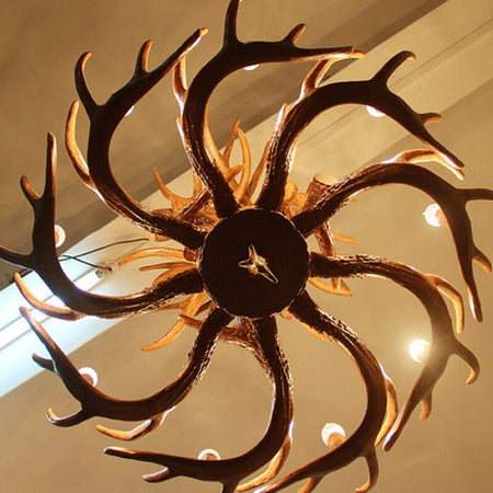 Chandelier American Country Antler Pendant Lights Candle Antler Lighting Antler LOFT Resin Deer Horn Chandeliers