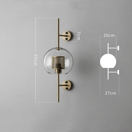 Wall Lamps Modern Glass Luminaire Sconce Bedsidel Golden Ball Wall Lights