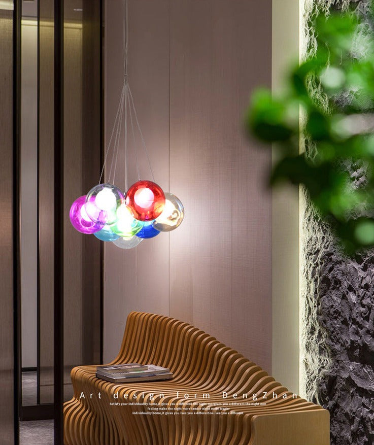 Children's Room Lighting Creative Glass Light Colorful Pendant Lamps Kids Room Hanging Lights