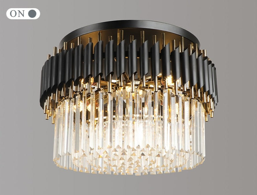 Ceiling Light Luxury Black Modern Home Crystal Ceiling Lights Fixture Leuchter