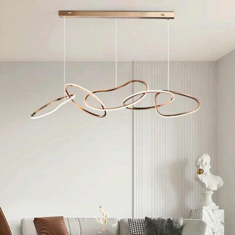 Pendant Light Hanging Decorative Circle Rings Lighting Aluminum Gold Led Pendant Lights