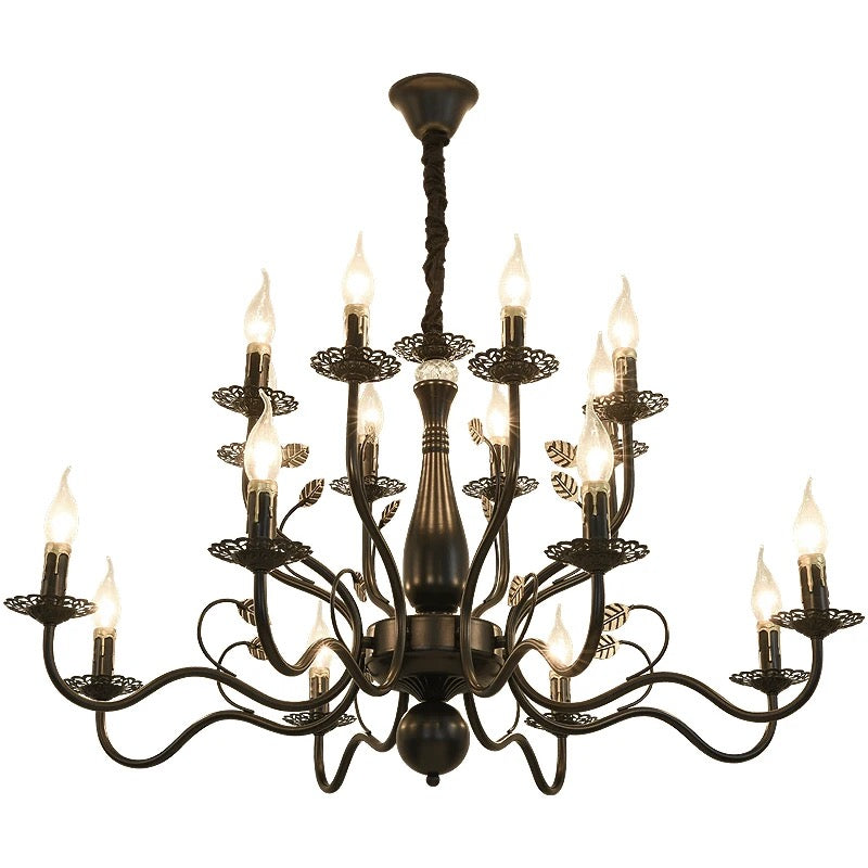 Chandelier American Country Design Black Iron Luxury Rustic Style Chandeliers