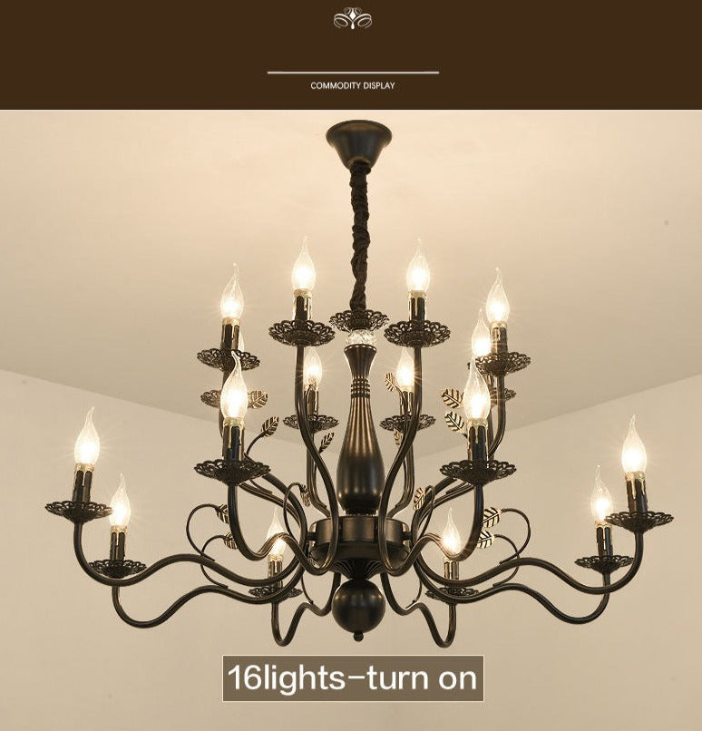 Chandelier American Country Design Black Iron Luxury Rustic Style Chandeliers