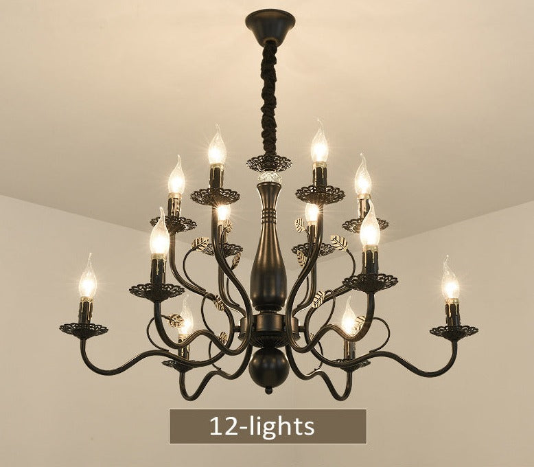 Chandelier American Country Design Black Iron Luxury Rustic Style Chandeliers