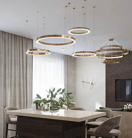 Pendant Light Led Circle Style Copper Acrylic Modern Nordic Pendant Lights