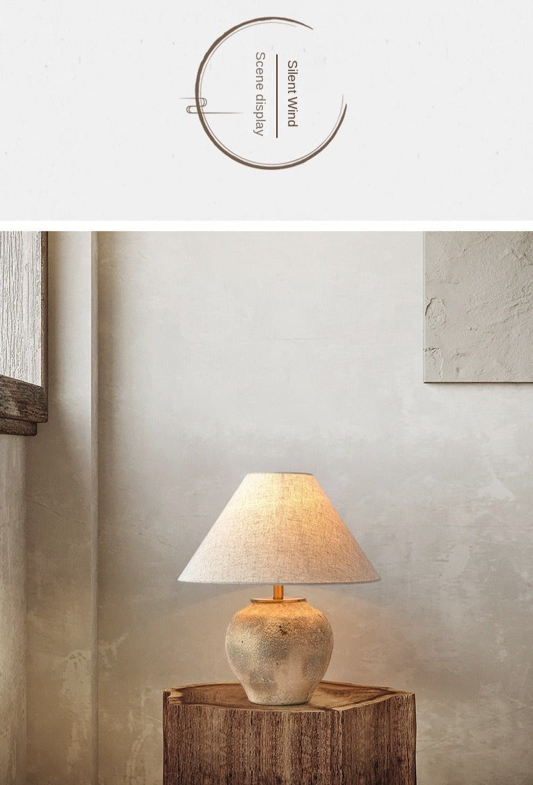  Table Lamp Handmade Clay Pot Retro Table Lights Deco Bedroom Ceramic Table Lamps