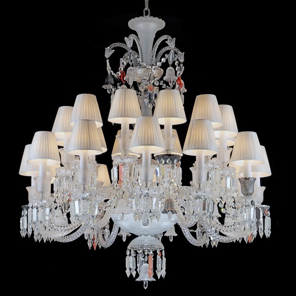 Chandelier French Style Luxury 18-24 Lights White Crystal Chandelier Lights