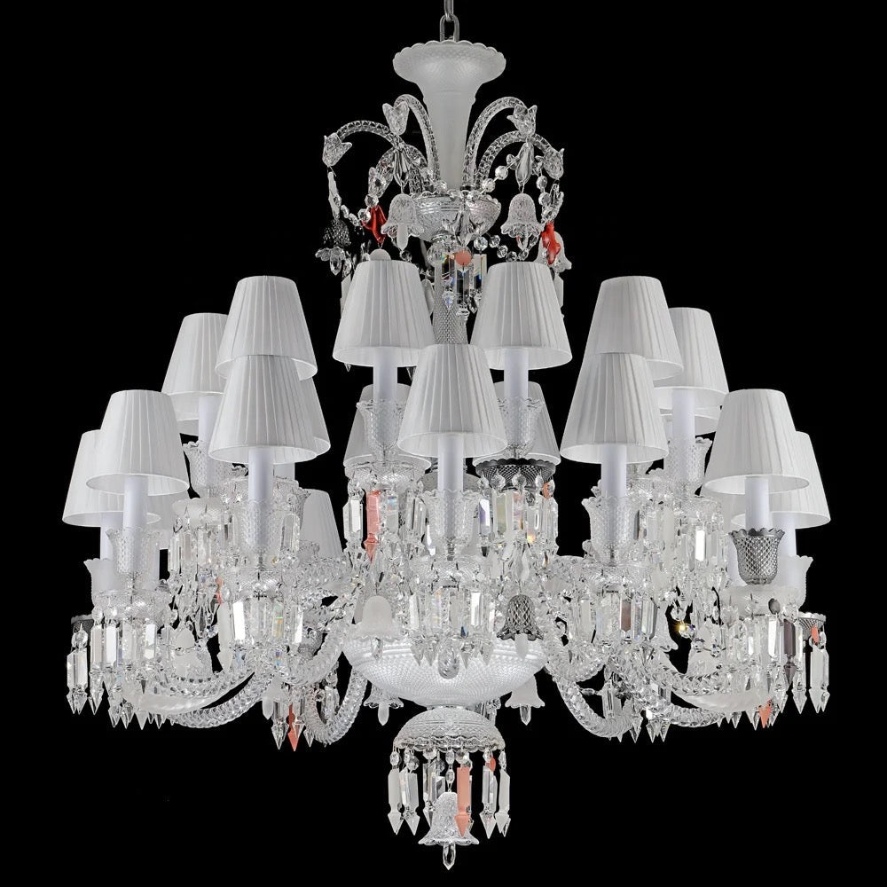 Chandelier French Style Luxury 18-24 Lights White Crystal Chandelier Lights