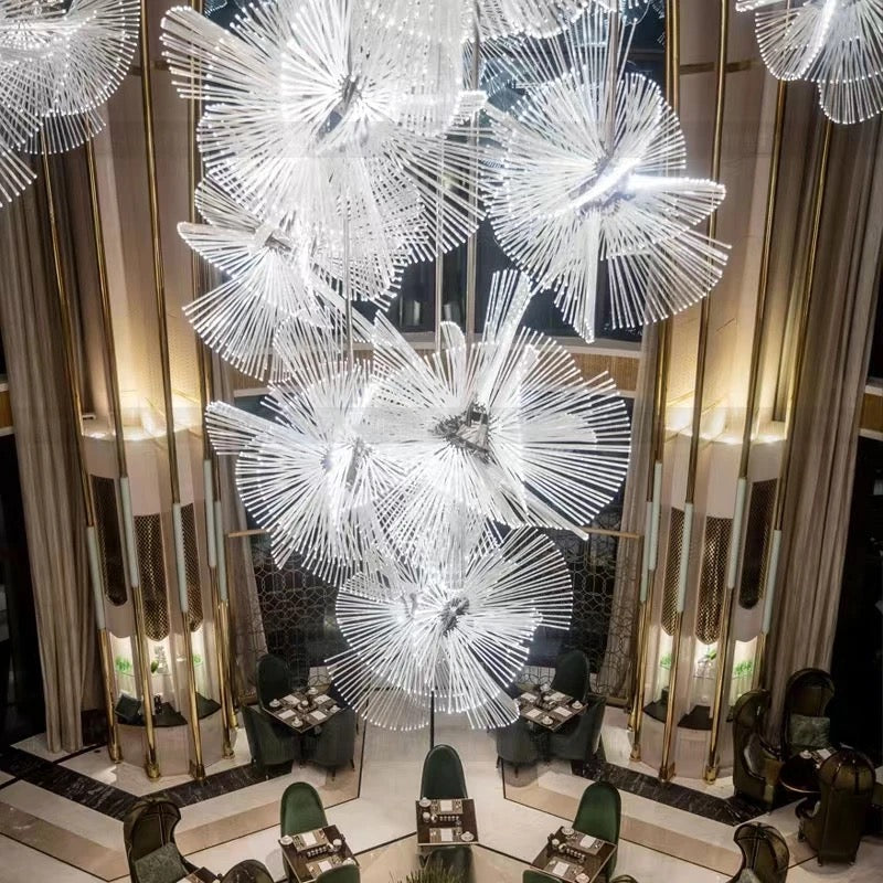 Chandelier Hotel Home Lobby Duplex Staircase Glass Chandelier Custom Engineering Luxury Decoration High-Rise Chandeliers